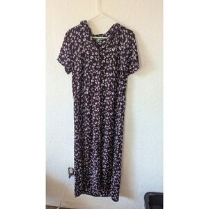 Dip Burgundy Floral Print Maxi Dress‎ Short Sleeve Size 8 Casual